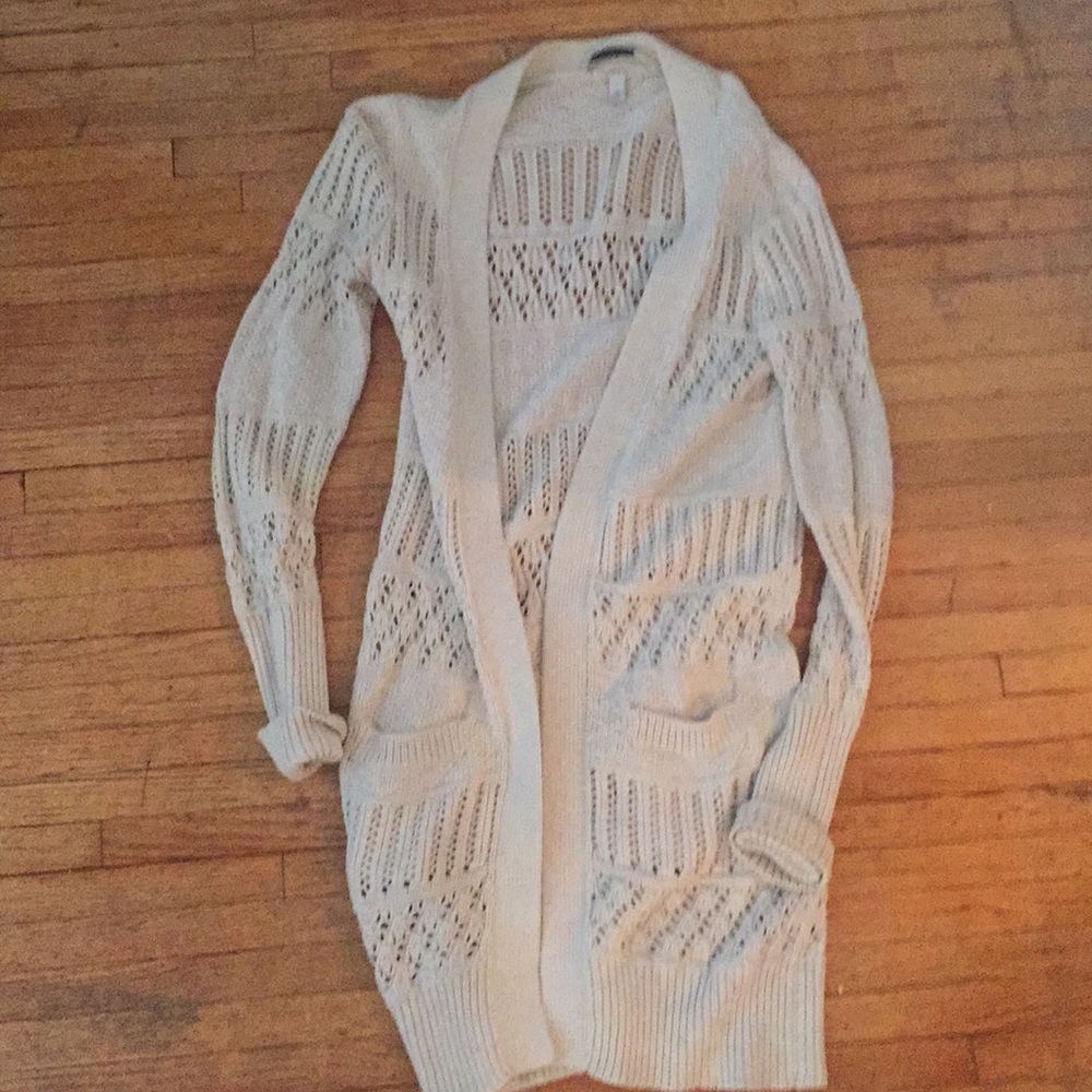 Long tan cardigan